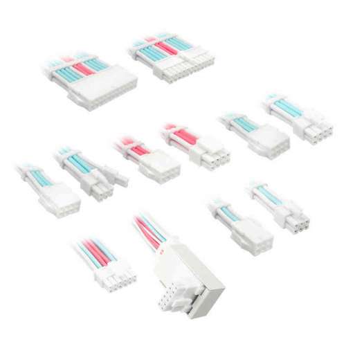 Kolink Core Pro Braided Cable Extension Kit 12V-2x6 Typ 2 - Brilliant White/Neon Blue/Pure Pink