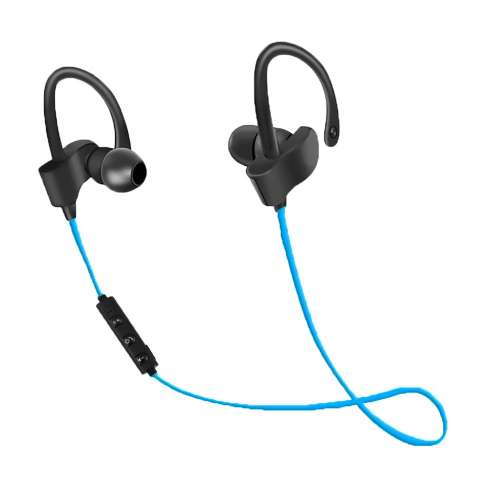 Słuchawki douszne Bluetooth sportowe Czarno-niebieskie-1176457