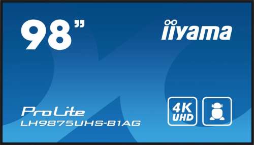 IIYAMA Monitor wielkoformatowy 97.5 cala ProLite LH9875UHS-B1AG 24/7,IPS,ANDROID.11,4K,OPS-PC-SLOT,  2x16W,DAISY.CHAIN,WiFi,500cd/m2-4457204