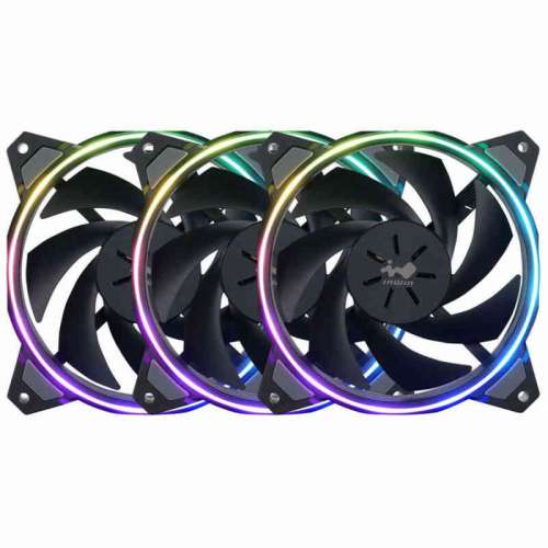 InWin Sirius Loop RGB Wentylator PWM 3 Pack wraz z Kontrolerem RGB - 120 mm, czarny