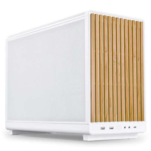 Lian Li DAN Cases A3-mATX Wood Edition Obudowa PC, Micro-ATX - Buk, Biały