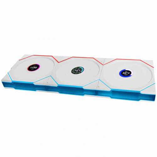 Lian Li UNI FAN TL Wireless LCD 3-pack białe - Wentylatory ARGB PWM 120 mm z kontrolerem i wyświetlaczem