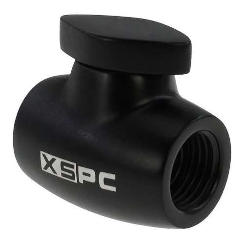 XSPC G1/4” Kran Kulkowy – Mosiężny, Matowa Czerń