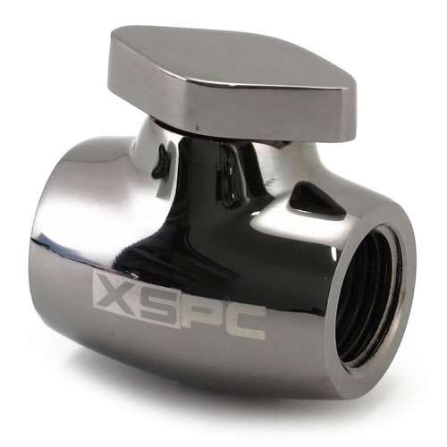 XSPC G1/4” Kran Kulkowy – Mosiężny, Czarny Chrom