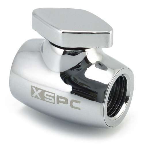 XSPC G1/4” Zawór Kulkowy – Mosiężny, Srebrny Chrom