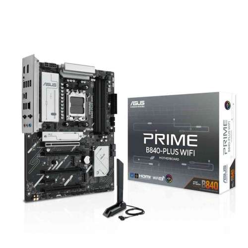 ASUS PRIME B840-PLUS WIFI, Płyta Główna AM5 z DDR5, Wi-Fi 6E i PCIe 4.0