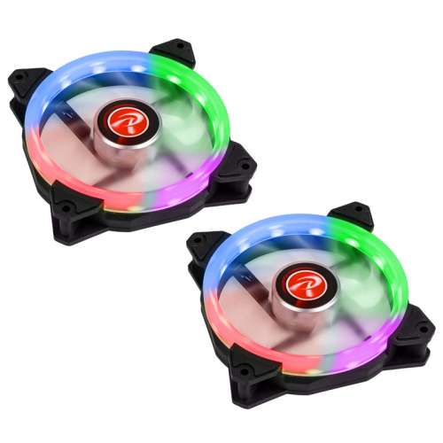 Raijintek IRIS 12 Rainbow RGB LED - wentylator 2er Zestaw wkl. Kontroler - 120mm