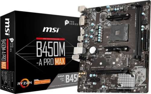 MSI Płyta główna B450M-A PRO MAX AM4 2DDR4 DVI/HDMI M.2 uATX-343109