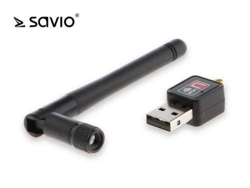 Elmak Karta Wi-Fi 802.11/n SAVIO CL-63 USB 150Mbps z anteną, blister-195748