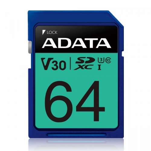 Adata Karta pamięci SDXC PremierPro 64GB UHS-I U3 V30 100/80 MB/s-323298