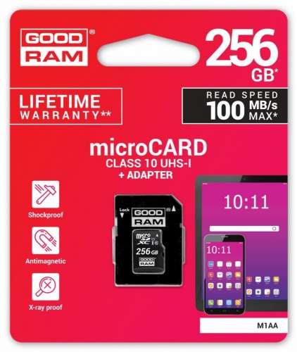 GOODRAM Karta microSD 256GB CL10 UHS I + adapter-315354