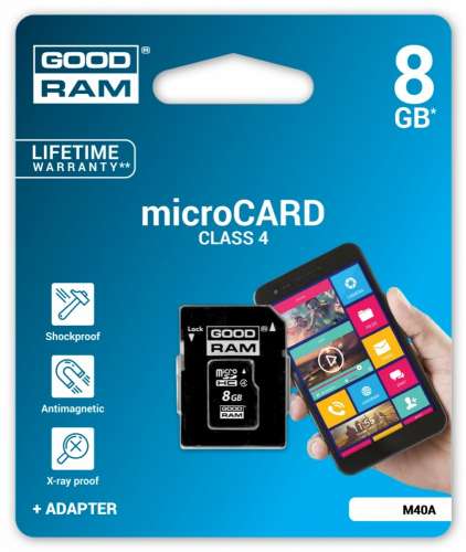 GOODRAM microSD 8GB C4 1-adapter-204802
