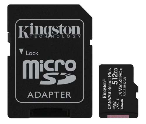 Kingston Karta pamięci microSD 512GB Canvas Select Plus 100/85MB/s-365314