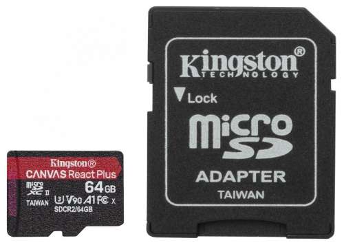 Kingston Karta pamięci microSD  64GB React Plus 285/165MB/s czytnik+adapter-371542