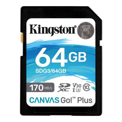 Kingston Karta pamięci SD  64GB Canvas Go Plus 170/70MB/s CL10 U3 V30-371509