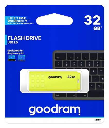 GOODRAM Pendrive UME2 32GB USB 2.0 Żółty-356714