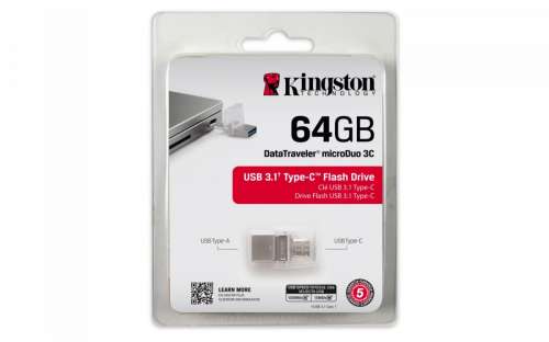Kingston Data Traveler MicroDuo 3C 64GB USB 3.1 Gen1-199322
