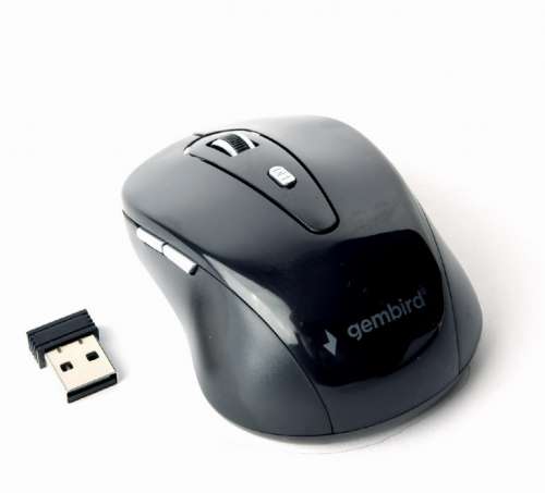 Gembird Bezprzewodowa mysz optyczna 6-przyciskowa czarna-322391