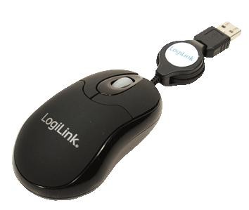 LogiLink Mini myszka USB z rozwijanym kablem-184863
