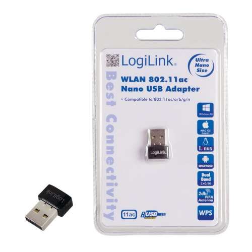 Karta sieciowa USB LogiLink WL0237 WLAN 802.11ac Nano USB 2.0-25837