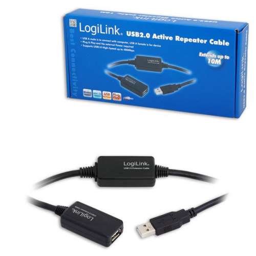 LogiLink Kabel USB LogiLink UA0143 USB 2.0, aktywny wzmacniacz, 10m-11916