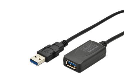 Digitus Kabel przedłużający USB 3.0 SuperSpeed Typ USB A/USB A M/Ż aktywny, czarny 5m-8446