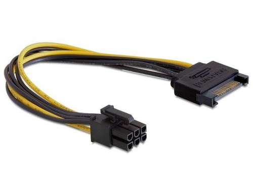 Delock Kabel SATA Power(M) -> PCI Express 6Pin 21cm-9912