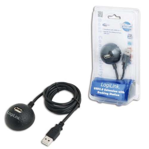 Kabel USB LogiLink CU0013B USB A(M)>USB A(F) stacja dokująca-9098