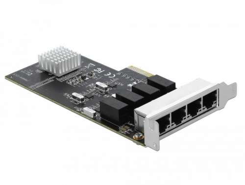 Delock Karta sieciowa PCIE 4xRJ45-410544
