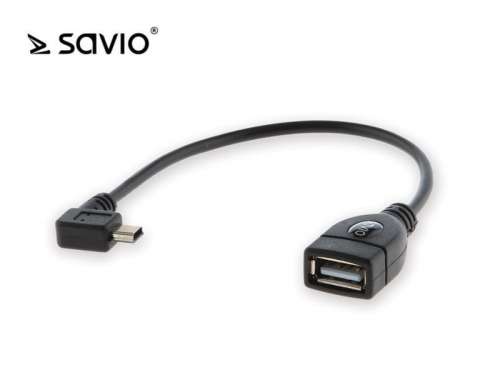 Elmak Adapter OTG USB AF - mini USB kątowy BM Savio CL-60 wielopak 10 szt.-335160