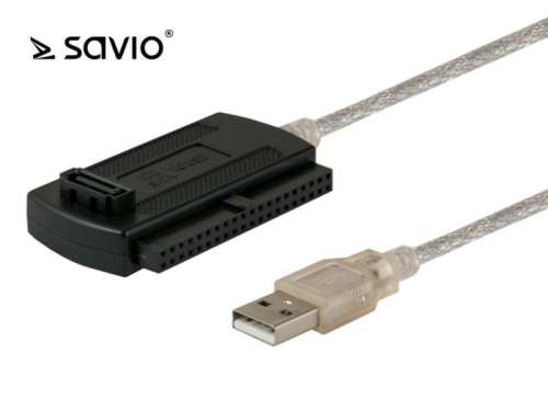 Elmak Adapter IDE SATA/ATA - USB 2.0 SAVIO AK-07 Plug & Play, dodatkowe zasilanie w zestawie-202537