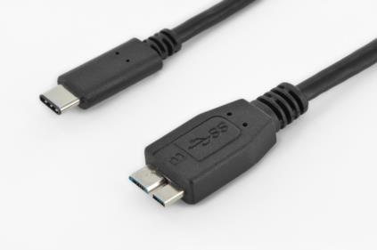 Digitus Kabel połączeniowy USB 3.1 Gen.1 SuperSpeed 5Gbps Typ USB C/microUSB B M/M czarny 1m-206028