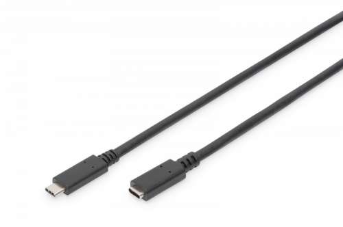 Digitus Kabel przedłużający USB 3.1 Gen.2 SuperSpeed+ 10Gbps Typ USB C/USB C M/Ż, PD, czarny 0,7m-312613