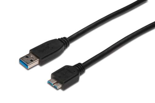 Digitus Kabel połączeniowy USB 3.1 Gen.1 SuperSpeed 5Gbps Typ USB A/microUSB B M/M czarny 1,8m-187965