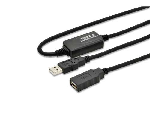 Digitus Kabel przedłużający USB 2.0 HighSpeed Typ USB A/USB A M/Ż aktywny, czarny 15m-193715