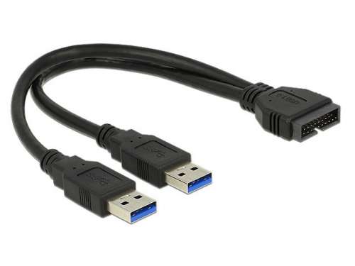 Delock Kabel USB 3.0 Pin Header(M) -> 2x USB 3.0 (M) 25cm-238266