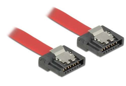 Delock Kabel SATA DATA III (6GB/S) F/F 50cm z zatrzaskami metalowymi FLEXI czerwony-385802