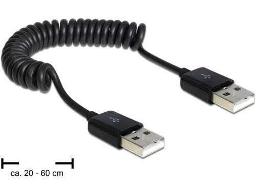 Delock Kabel USB AM-AM Spirala 20-60cm-189839