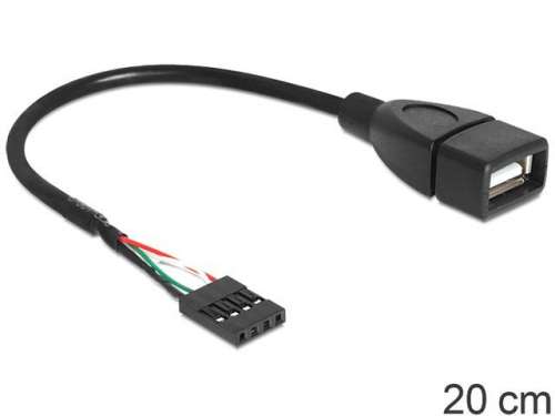 Delock Kabel USB AF/Pin Header USB 2.0 20cm black-206455