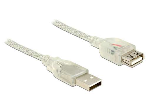 Delock Kabel USB 2.0 AM-AF 3m + Ferryt Przezroczysty-226019