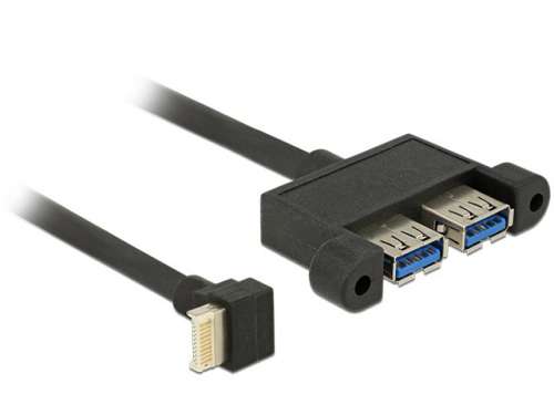 Delock Kabel USB Key B - AF 3.1 0.45m Panel Mount-265277