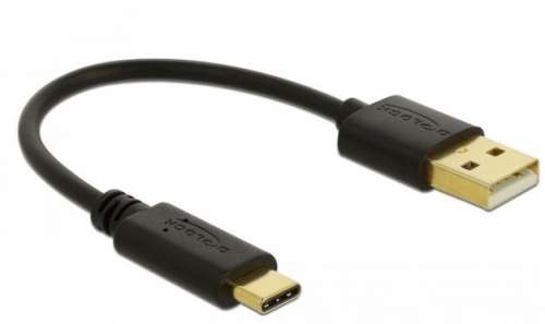 Delock Kabel USB-C - USB-A 2.0 0.15m czarny-380950