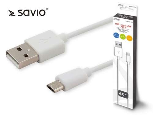 Elmak Kabel USB - micro USB 2.1A, 2m SAVIO CL-124-304150