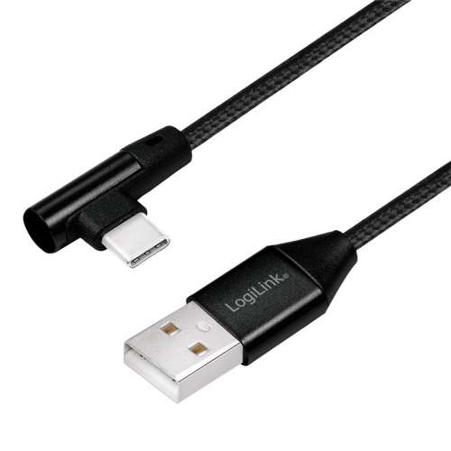 LogiLink Kabel USB 2.0 A męski do USB-C męski, kątowy, 0.3m-361846