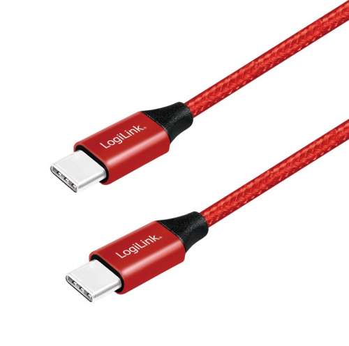 LogiLink Kabel USB 2.0 USB-C do USB-C męski, długość 1m Czerwony-361847