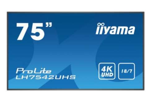 IIYAMA Monitor wielkoformatowy 74.5 cala LH7542UHS-B3 4K,18/7,SDM,IPS,LAN,PION,500cd/m2,OS8.0-1090877