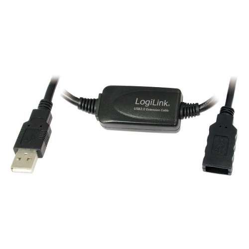 LogiLink Kabel USB 2.0 z aktywnym wzmacniaczem sygnału,10m-188206