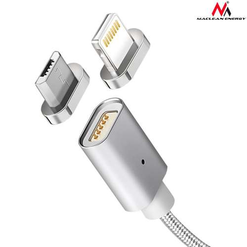 Maclean Kabel micro USB magnetyczny silver MCE160 - Quick & Fast Charge-248113