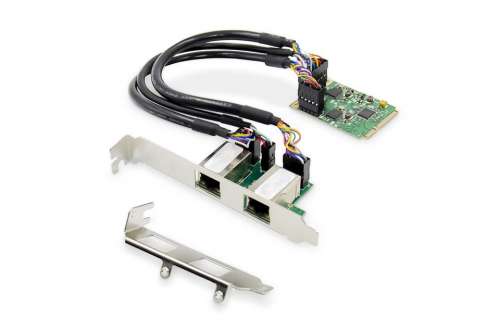 Karta sieciowa przewodowa mini PCI Express 2x RJ45 Gigabit 10/100/1000Mbps Low Profile-22239
