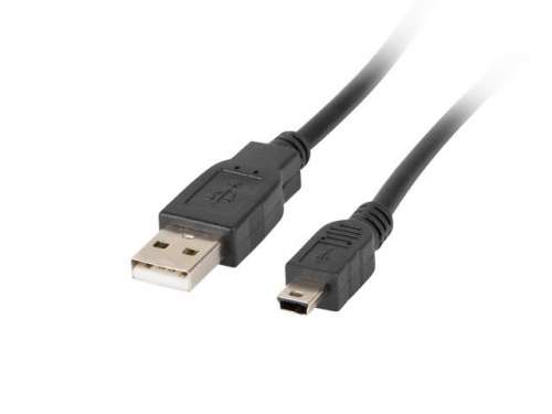 Kabel USB 2.0 Lanberg mini AM-BM5P(CANON) ferryt 1,8m czarny-8981